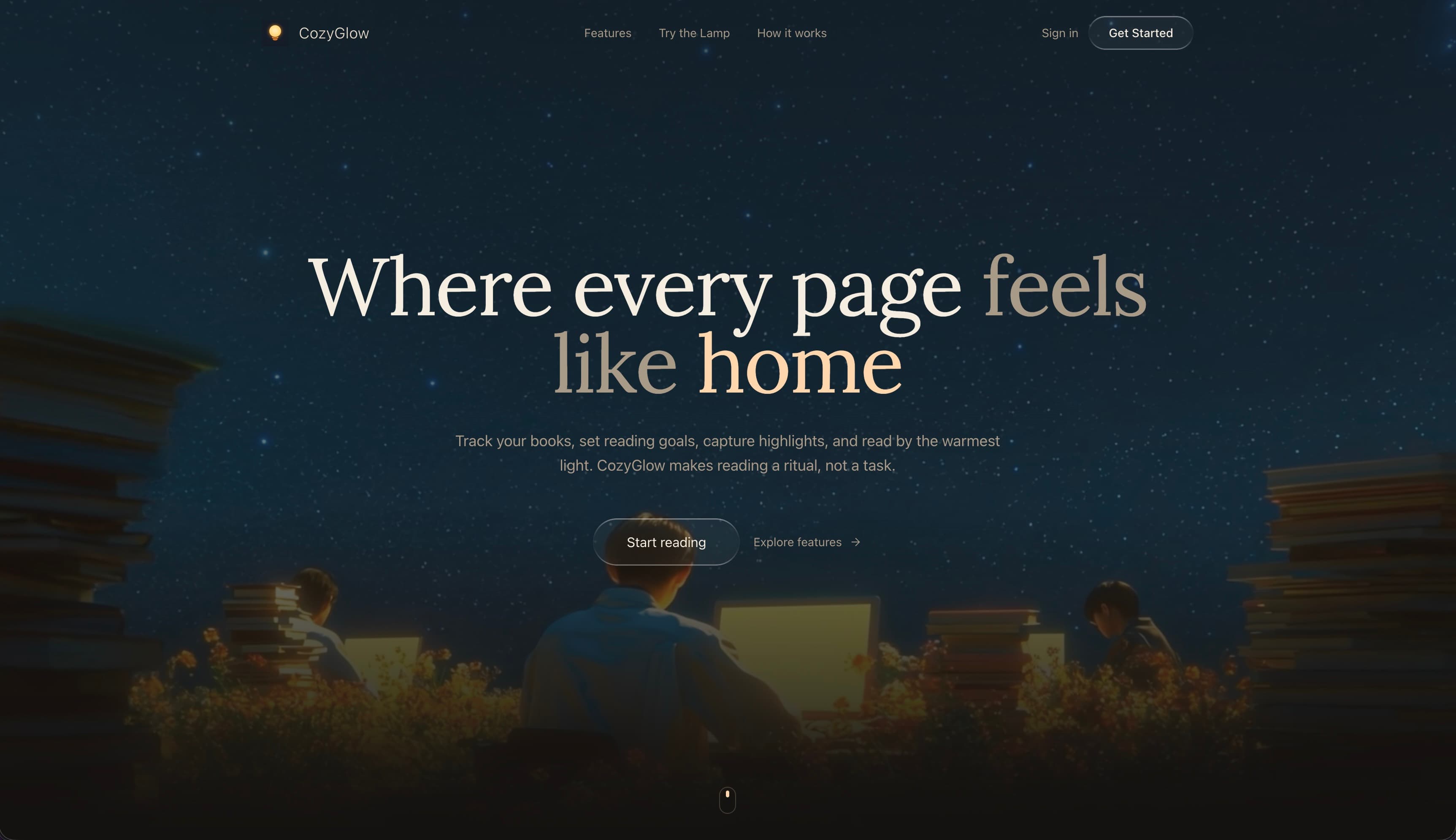CozyGlow – Book Tracking App